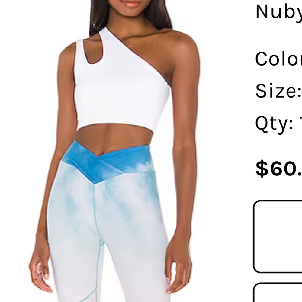 White off shoulder sports bra